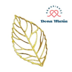Aplique Folha Dourado 5,5cm x 3