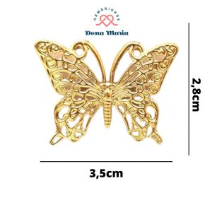 Borboleta de Metal 2,8 x 3,5cm  (Pct c/ 10un.)