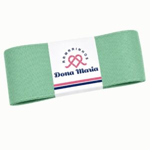 Peça de fita de gorgurão Yama na cor Verde Claro Pastel, 564 com textura canelada.