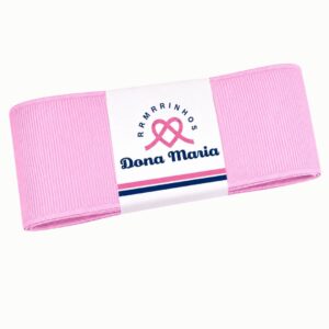 Peça de fita de gorgurão Yama na cor Rosa 154, com textura canelada.