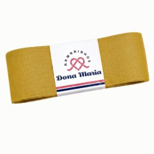 Peça de fita de gorgurão Yama na cor Mostarda 687, com textura canelada.