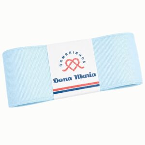 Peça de fita de gorgurão Yama na cor Azul Claro 305, com textura canelada.