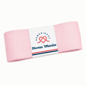 Peça de fita de gorgurão Yama na cor Pó Rosa 115, com textura canelada.