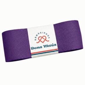 Peça de fita de gorgurão Yama na cor Roxo 465, com textura canelada.