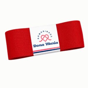 Peça de fita de gorgurão Yama na cor Vermelho 250, com textura canelada.