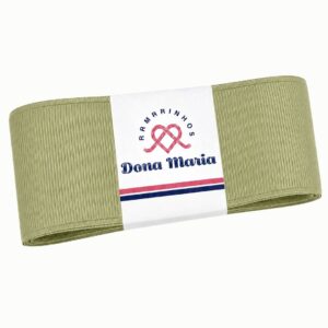 Peça de fita de gorgurão Yama na cor Verde Oliva 566, com textura canelada.