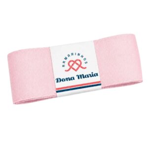 Peça de fita de gorgurão Mili na cor Pó Rosa 115, com textura canelada.