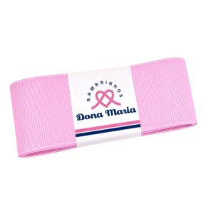 Peça de fita de gorgurão mIli na cor Rosa 154, com textura canelada.