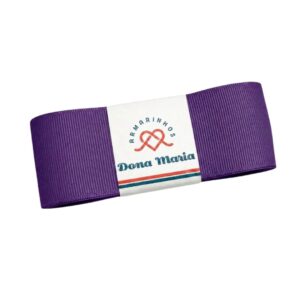 Peça de fita de gorgurão Mili na cor Roxo 465, com textura canelada.