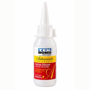 Frasco de Cola de Silicone Tek Bond Artesanato com bico aplicador, contendo 60 ml.