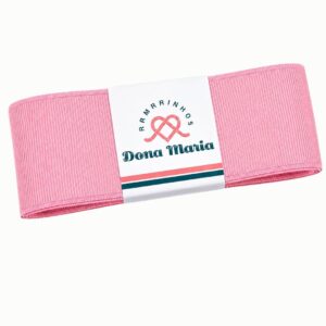 Peça de fita de gorgurão Yama na cor Rosa 153, com textura canelada.