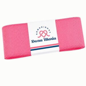 Peça de fita de gorgurão Yama na cor Rosa Neon 159, com textura canelada