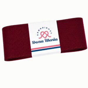 Peça de fita de gorgurão Yama na cor Borgonha 277, com textura canelada.