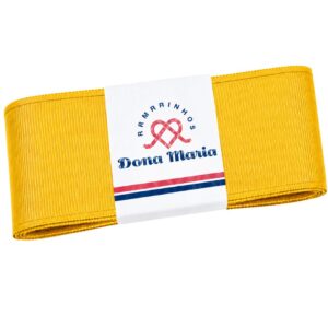 Peça de fita de gorgurão Yama na cor Amarelo Dourado 660, com textura canelada