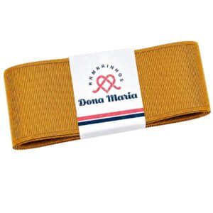 Peça de fita de gorgurão Yama na cor Gengibre 743, com textura canelada.