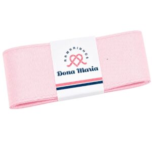 Peça de fita de gorgurão Yama na cor Rosa Bebê 123, com textura canelada.