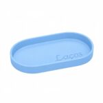 Bandeja decorativa com a palavra Laços, produzida em impressão 3D com PLA, medindo 19,5 × 11 × 1,6 cm.