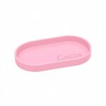 Bandeja decorativa com a palavra Laços, produzida em impressão 3D com PLA, medindo 19,5 × 11 × 1,6 cm.
